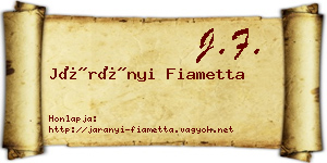 Járányi Fiametta névjegykártya